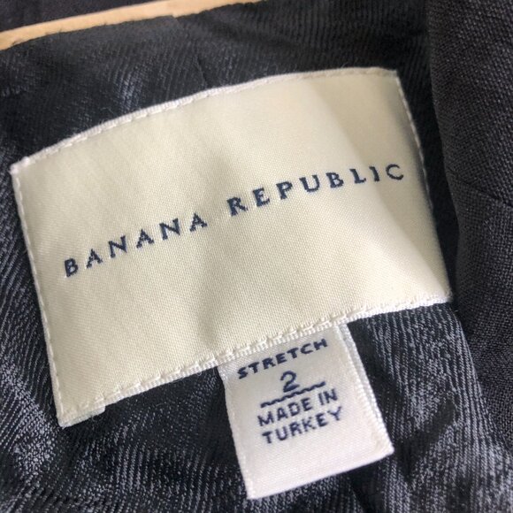 Banana Republic Womens Blazer Black Wool Blend Stretch Work Career Suit Jacket 2 - Picture 3 of 12